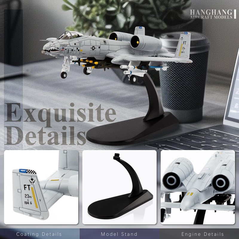 HANGHANG 1/100 A-10 Thunderbolt II Warthog Attack Planeï¼ˆPainted Versionï¼‰ Metal Fighter Military Model Diecast Plane Model for Collection and Displays - Image 4
